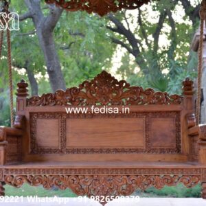 Indoor Wood Carving Swing Design with Premium Finish No-7127