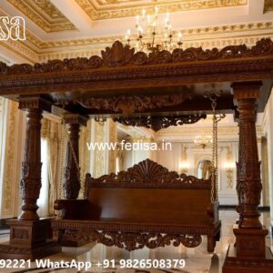 Premium Wood Carving Swing Design with Elegant Curves No-7133