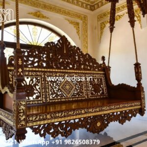 Traditional Wood Carving Swing Design for Heritage Decor No-7137