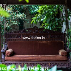 Elegant Wood Carving Swing Design with Royal Craftsmanship No-7138