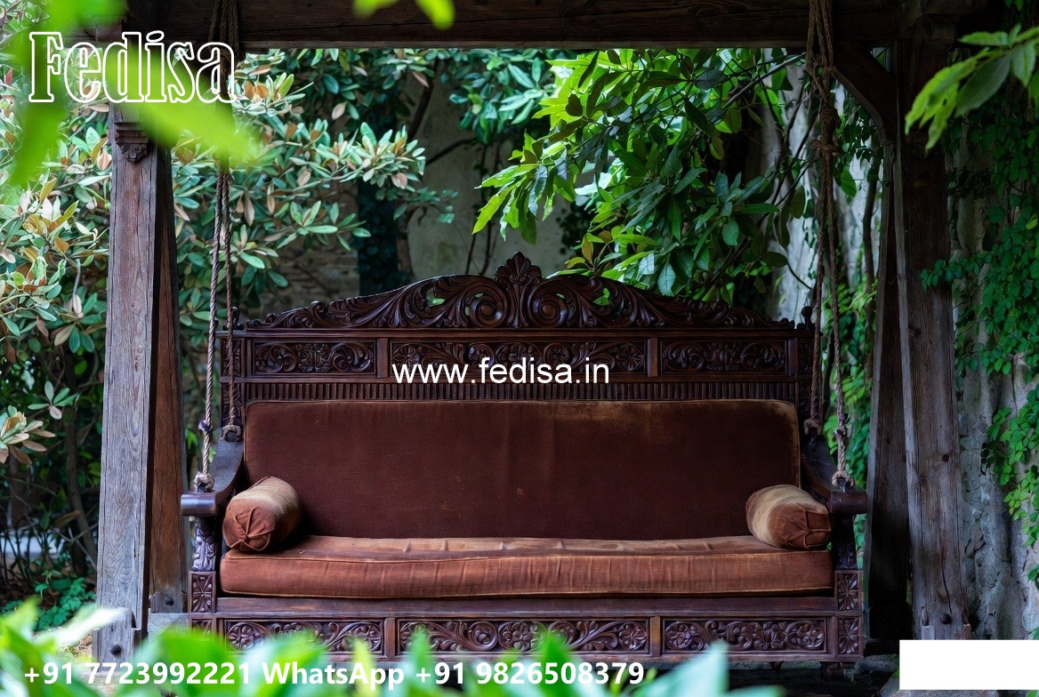 Elegant Wood Carving Swing Design with Royal Craftsmanship No-7138