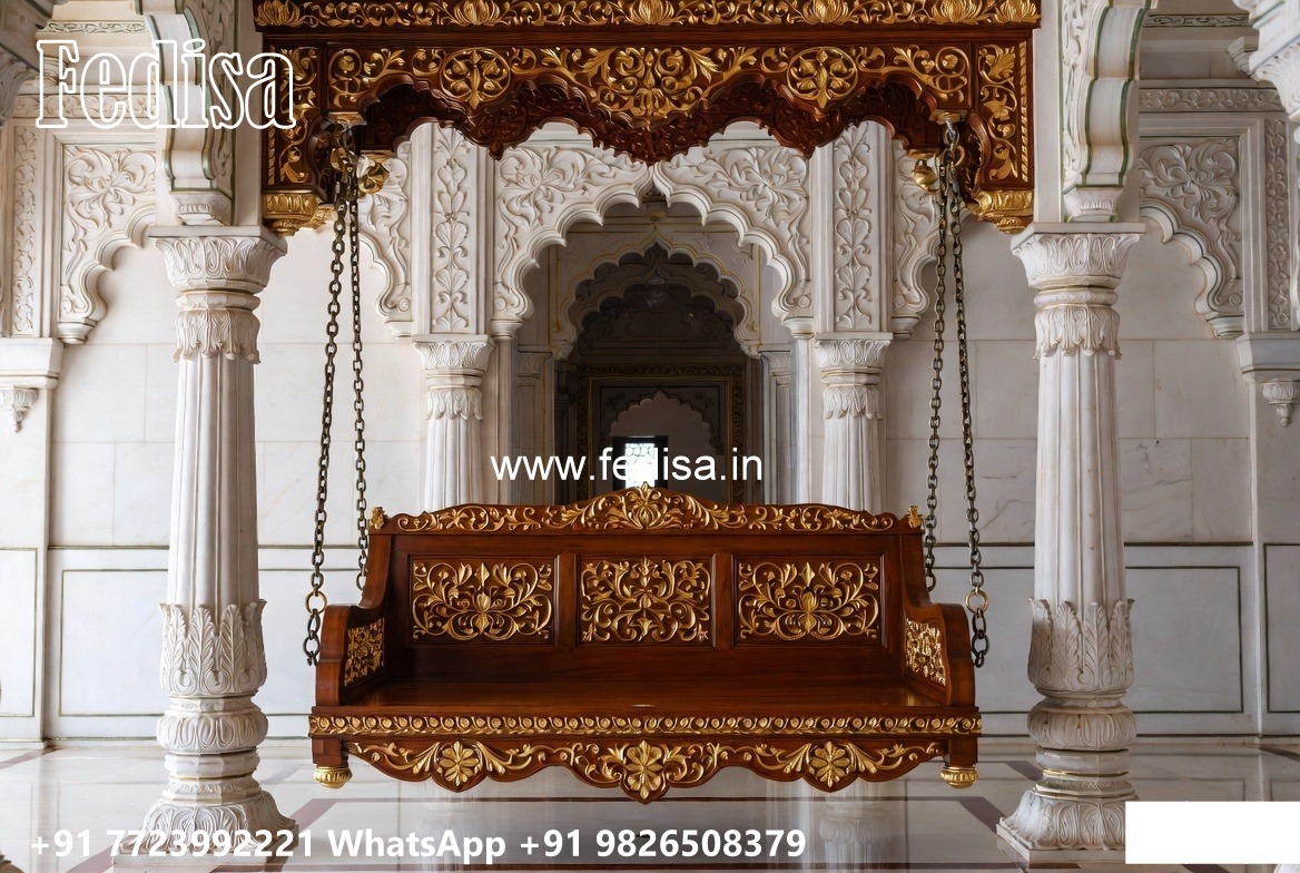 Wood Carving Swing Design with Antique Wooden Texture No-7140