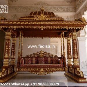 Premium Wood Carving Swing Design for Spacious Halls No-7143