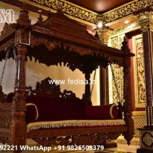 Stylish Wood Carving Swing Design with Traditional Charm No-7144
