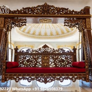 Vintage Wood Carving Swing Design with Decorative Beauty No-7146