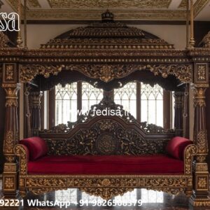 Handcrafted Wood Carving Swing Design with Palace Elegance No-7147