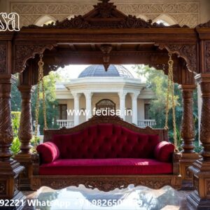 Wood Carving Swing Design with Intricate Wooden Patterns No-7151