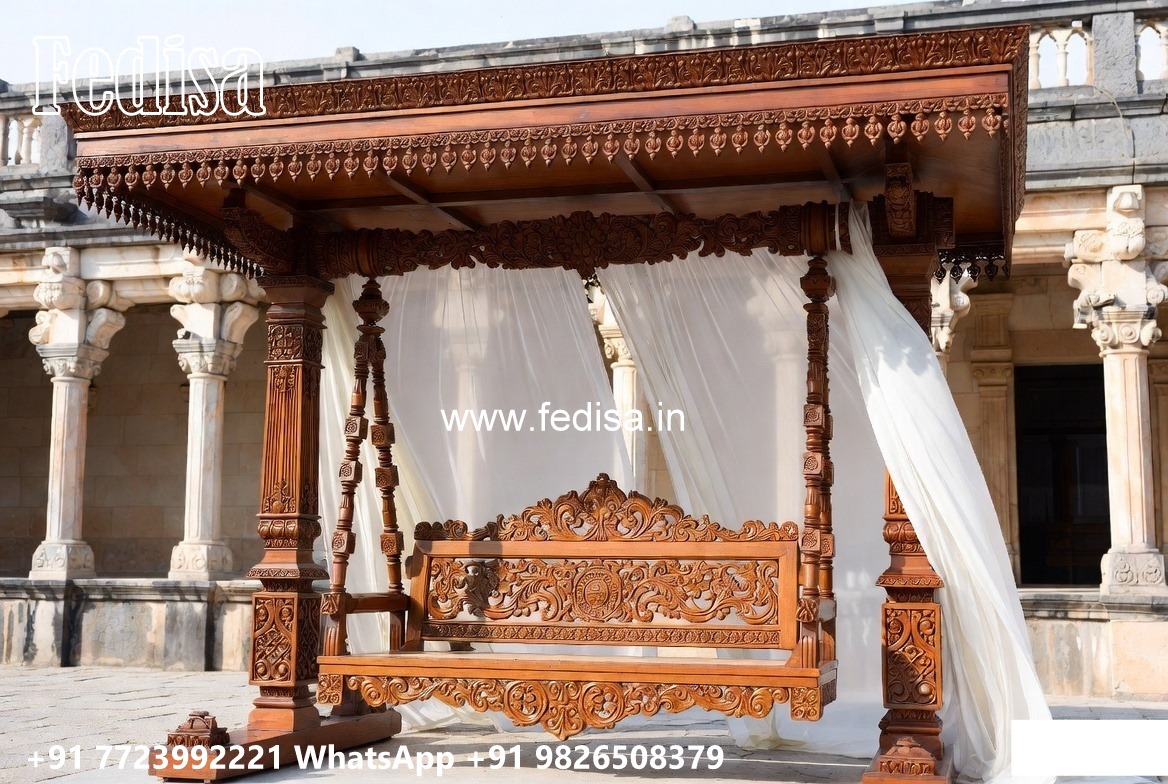 Traditional Wood Carving Swing Design for Indian Homes No-7156