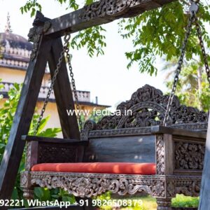 Luxury Wood Carving Swing Design with Elegant Backrest No-7157