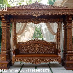 Stylish Wood Carving Swing Design for Modern Interiors No-7159