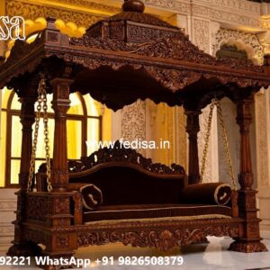 Handcrafted Wood Carving Swing Design for Elegant Hall Decor No-7161