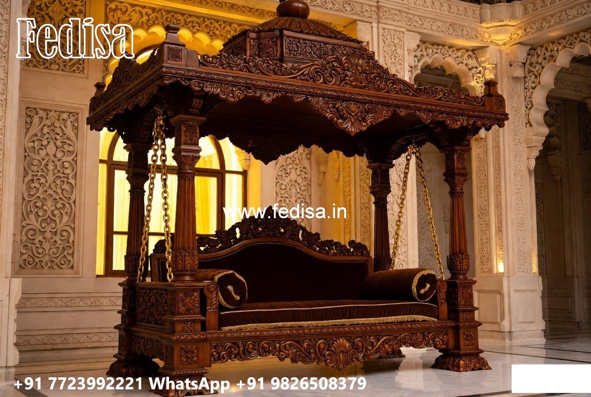 Handcrafted Wood Carving Swing Design for Elegant Hall Decor No-7161