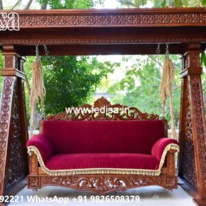 Premium Wood Carving Swing Design with Decorative Carvings No-7162