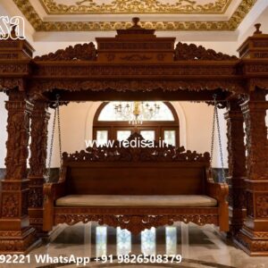 Wood Carving Swing Design with Traditional Wooden Beauty No-7165