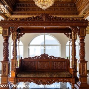 Indoor Wood Carving Swing Design for Elegant Sitting Areas No-7166