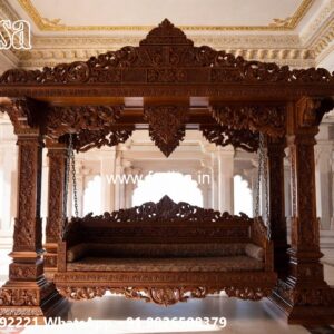 Stylish Wood Carving Swing Design for Heritage Homes No-7169