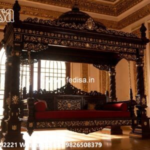 Artistic Wood Carving Swing Design for Sophisticated Decor No-7170