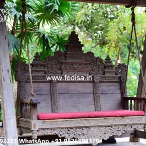 Indoor Wood Carving Swing Design with Artistic Charm No-7179