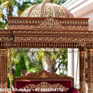Artistic Wood Carving Swing Design with Antique Appeal No-7182