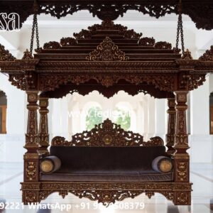 Wood Carving Swing Design with Stylish Decorative Features No-7185