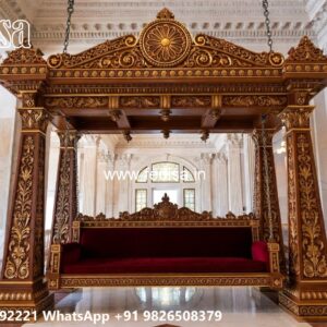 Luxury Wood Carving Swing Design with Rich Craftsmanship No-7191