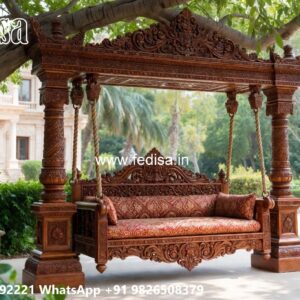 Artistic Wood Carving Swing Design with Wooden Heritage Style No-7192