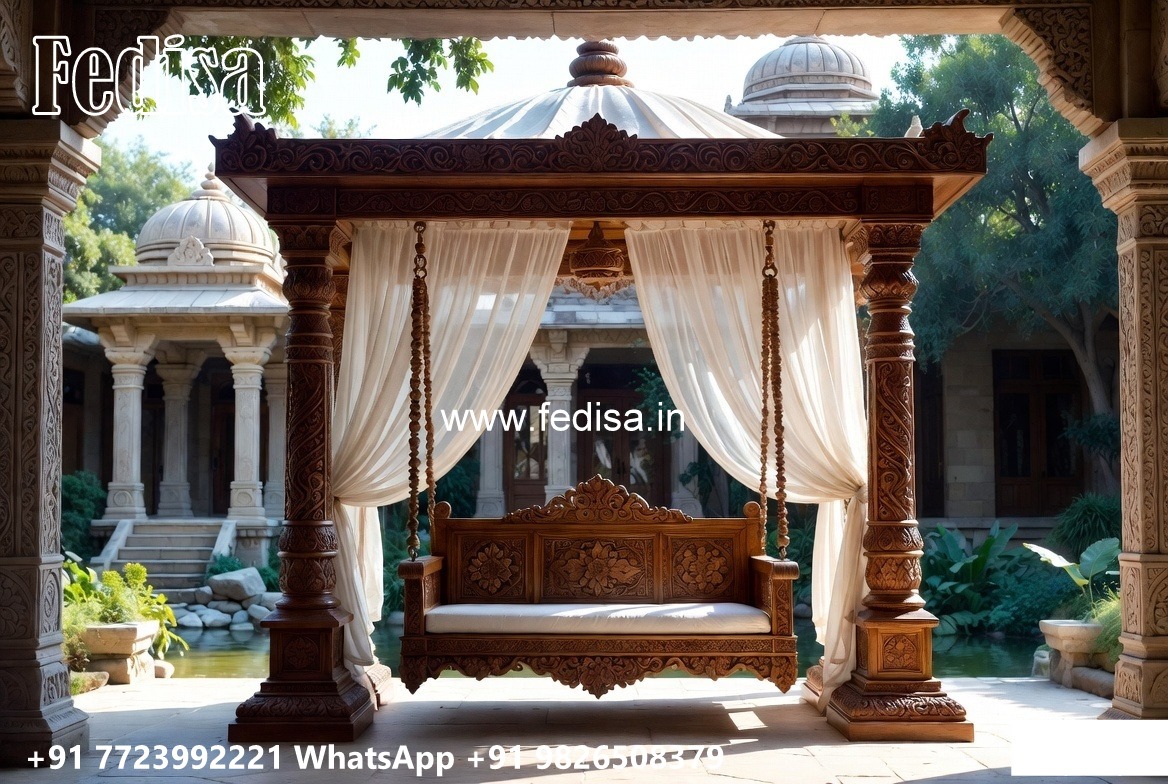 Royal Wood Carving Swing Design with Palace Inspired Carving No-7197