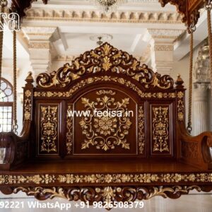 Elegant Wood Carving Swing Design with Vintage Wooden Appeal No-7199
