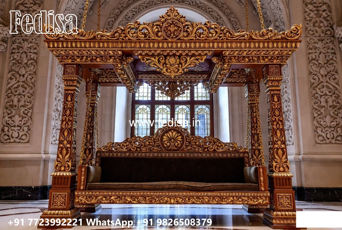 Luxury Wood Carving Swing Design for Sophisticated Home Interiors No-7200