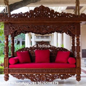 Handmade Wooden Swing Design with Royal Carving Style No-7204