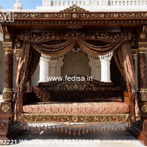 Indoor Luxury Wooden Swing Design with Soft Cushions No-7243