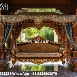 Elegant Wooden Swing Design for Family Relaxation Space No-7246
