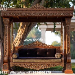 Wooden Swing Design with Elegant Brass Accessories No-7250