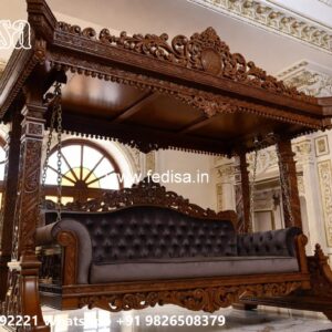 Elegant Wooden Swing Design for Luxury Drawing Rooms No-7263