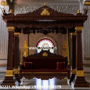 Wooden Swing Design with Handcrafted Royal Detailing No-7264