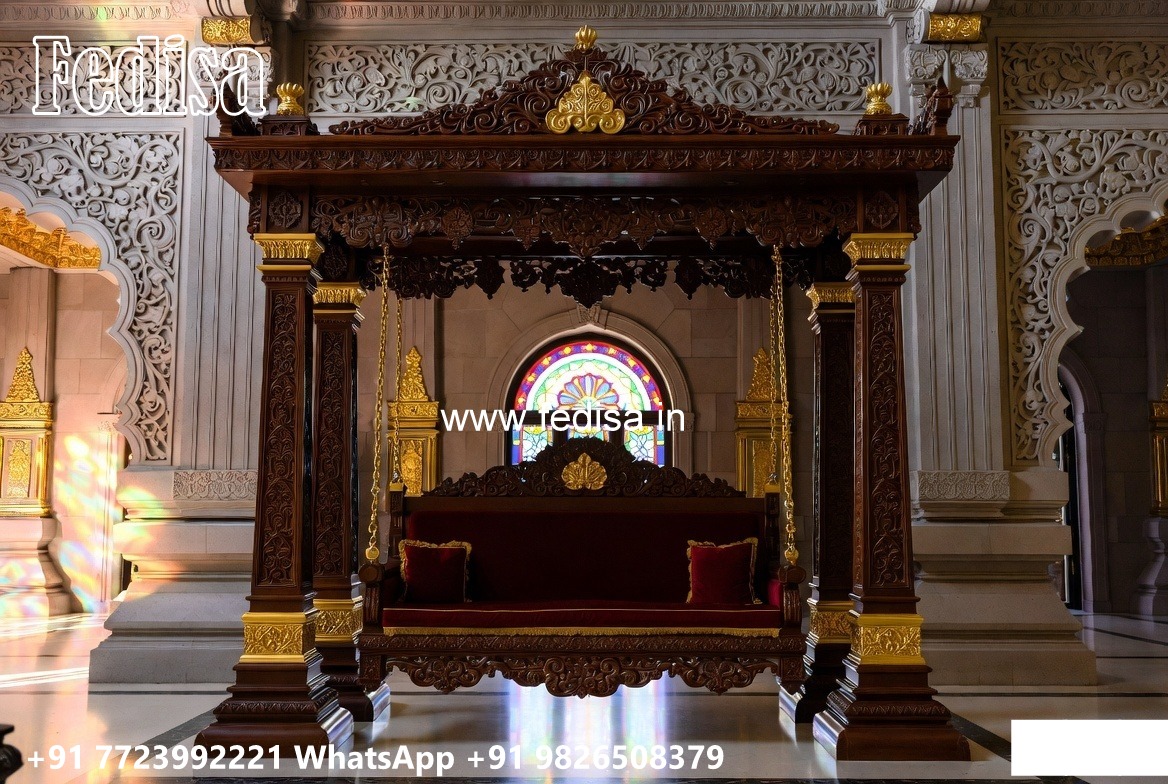 Wooden Swing Design with Handcrafted Royal Detailing No-7264