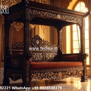 Wooden Swing Design with Elegant Carved Backrest No-7281