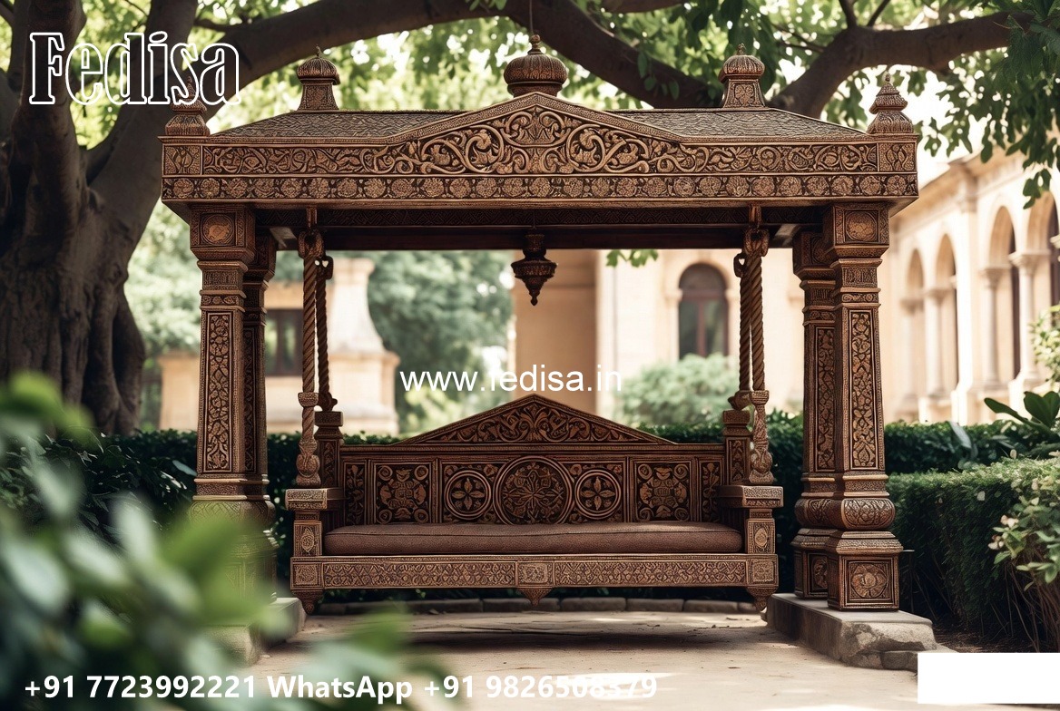 Wooden Swing Design with Classic Wooden Detailing No-7289