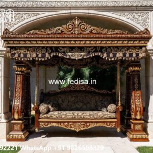 Handcrafted Wooden Swing Design with Royal Elegance No-7291