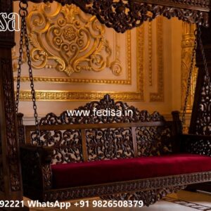 Stylish Wooden Swing Design for Indoor Comfort Area No-7296