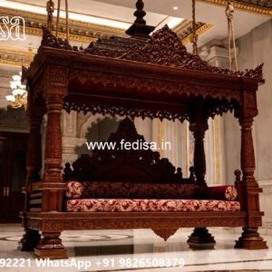 Wooden Classic Swing Design with Floral Detailing No-7455