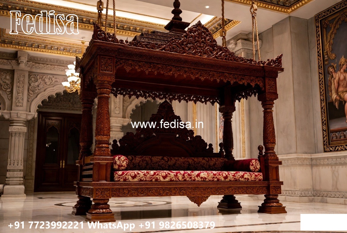Wooden Classic Swing Design with Floral Detailing No-7455