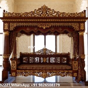 Traditional Wood Carving Swing Design with Royal Style No-7553