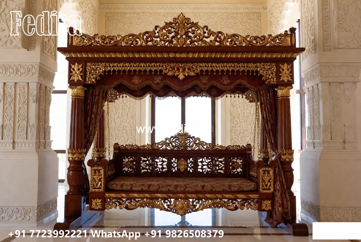 Traditional Wood Carving Swing Design with Royal Style No-7553