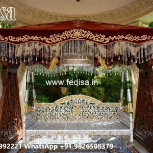 Artistic Wood Carving Swing Design with Floral Patterns No-7555