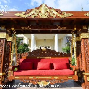 Royal Wood Carving Swing Design with Antique Finish No-7558
