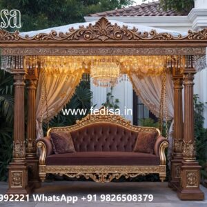 Wood Carving Swing Design with Decorative Wooden Artwork No-7564