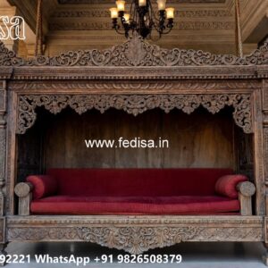 Stylish Wood Carving Swing Design for Premium Living Rooms No-7569