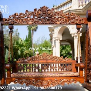 Artistic Wood Carving Swing Design with Traditional Craftsmanship No-7579