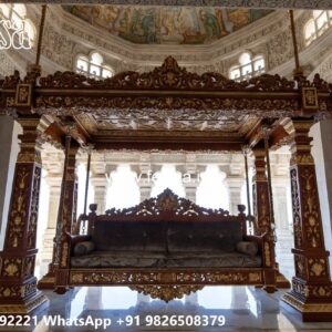 Handcrafted Wood Carving Swing Design for Grand Interiors No-7584